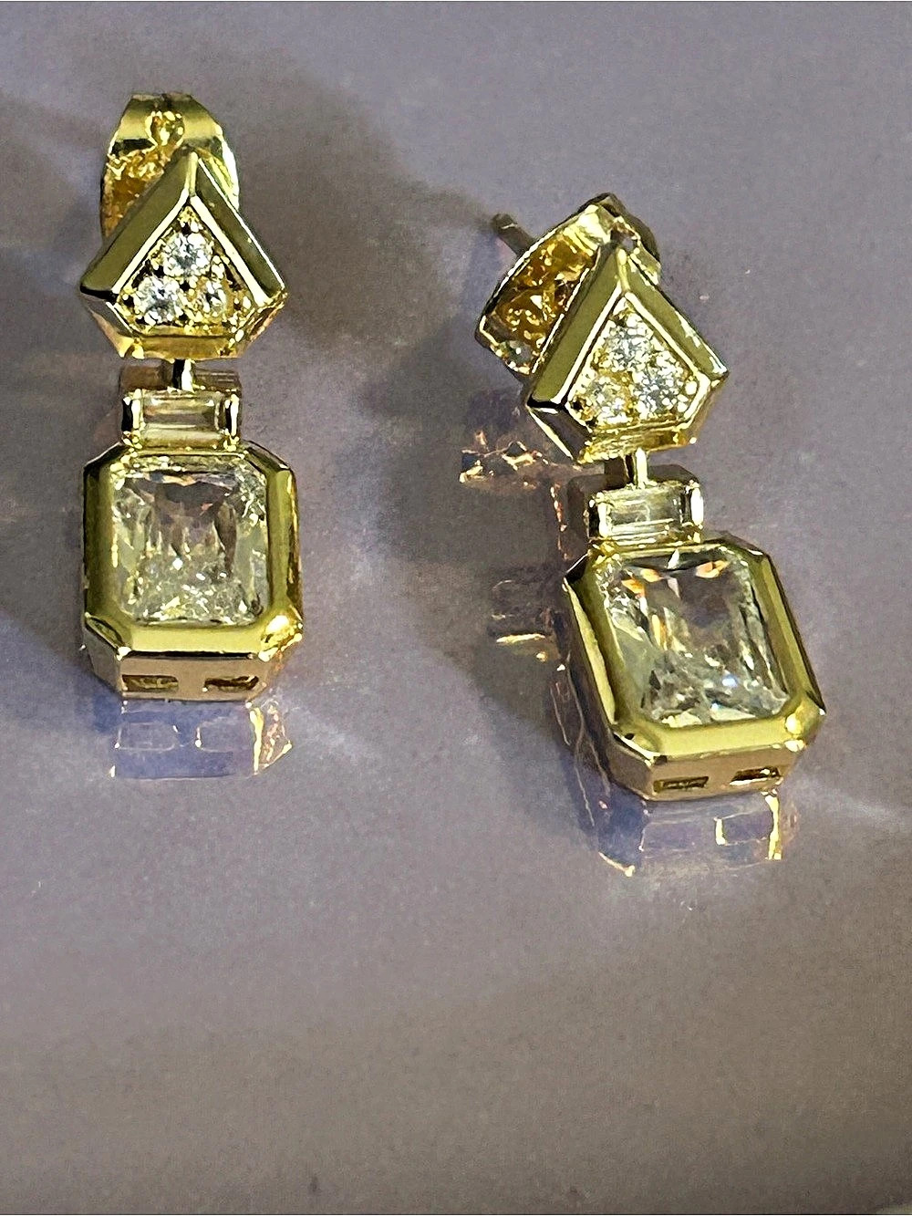 Geometric Drop Earrings in Gold Tone 15NWOT